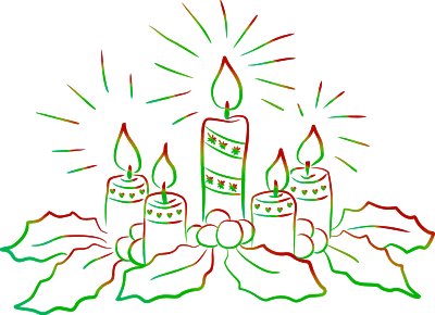 Christmas candles 2 clipart