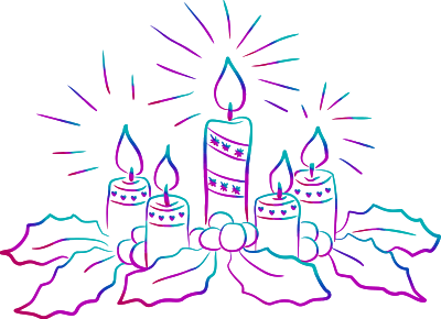 Christmas candles 3 clipart