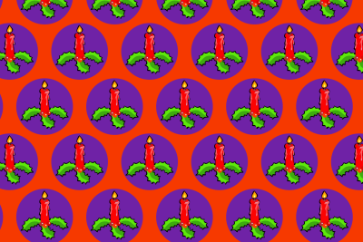Christmas Candles Seamless Pattern clipart