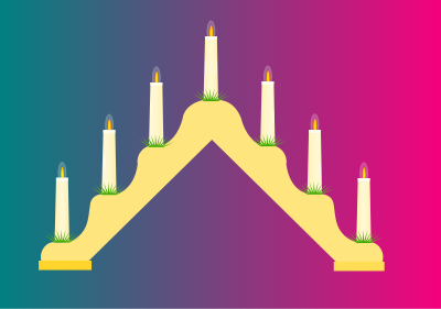 Christmas candlestick clipart