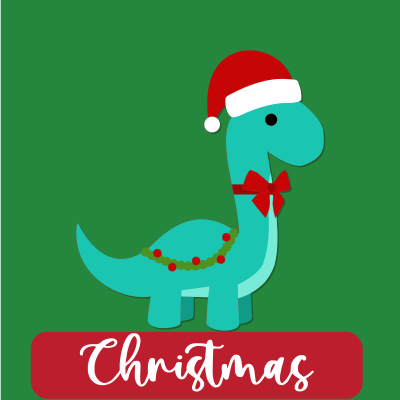 Christmas Cartoon Dinosaur clipart