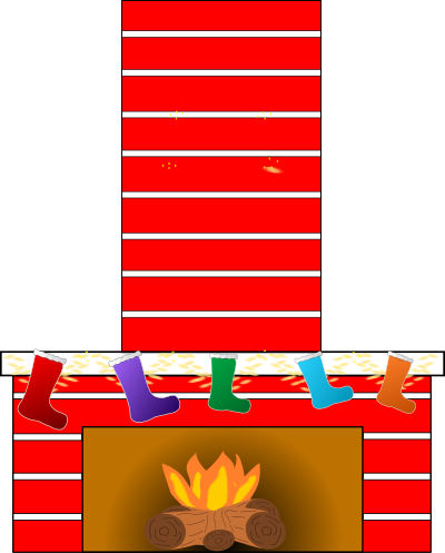 Christmas fire place clipart