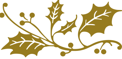 Christmas holly monochrom clipart