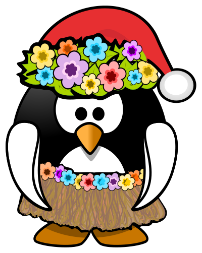Christmas in July Penguin clipart
