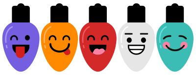Christmas Light Character Emojis clipart
