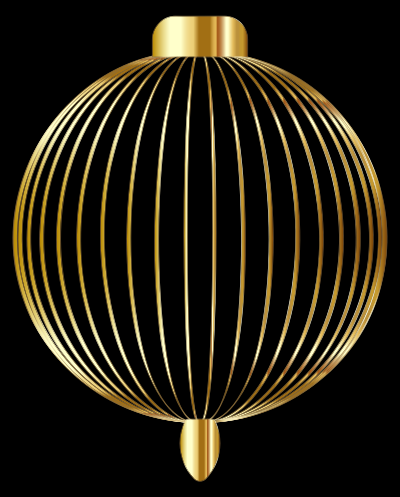 Christmas Ornament Silhouette Gold clipart