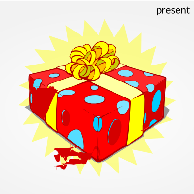 Christmas present recolored clipart