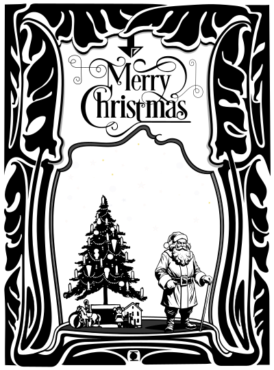 Christmas Santa Jugendstil clipart