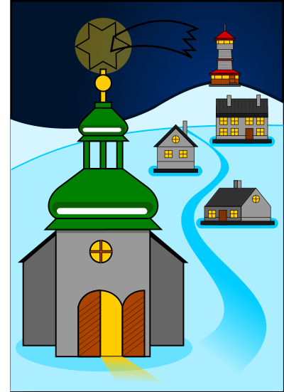 Christmas scenery clipart