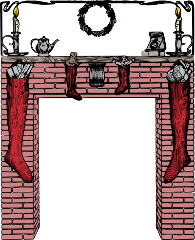 Christmas Stocking Frame - Colour Remix clipart