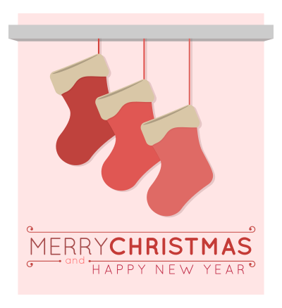 Christmas Stockings Merry Christmas Card clipart