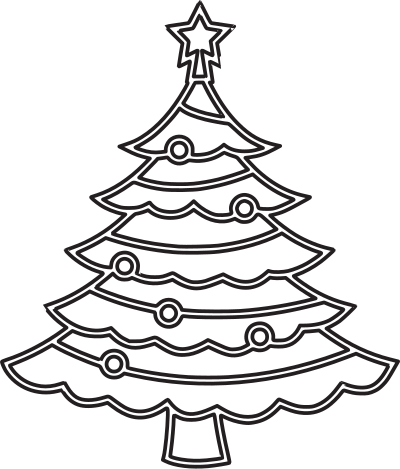 Christmas tree 6 (outline) clipart