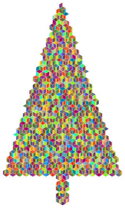Christmas Tree Cubes Polyprismatic clipart