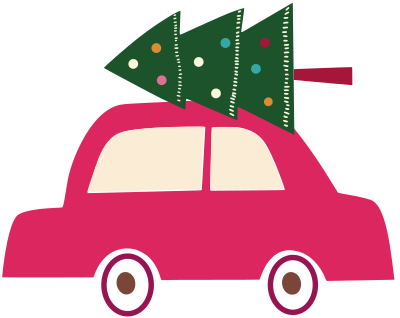 Christmas Tree on Car clipart