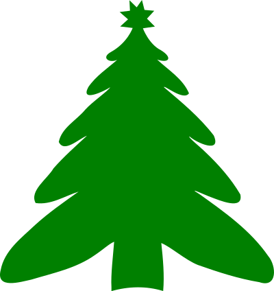 Christmas tree silhouette green clipart