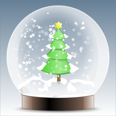 Christmas tree snow globe clipart