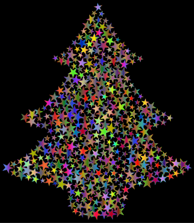 Christmas Tree Stars Polyprismatic clipart