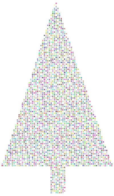 Christmas Tree Typography Prismatic clipart