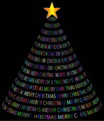 Christmas Tree Typography Type III Prismatic clipart