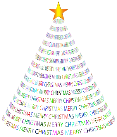 Christmas Tree Typography Type III Prismatic No BG clipart