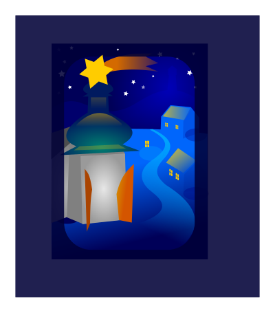 Christmas winter scenery - postcard clipart