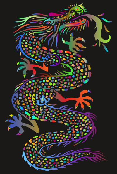 Chromatic Asian Dragon clipart