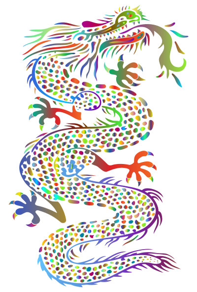 Chromatic Asian Dragon No Background clipart