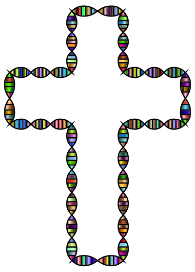 Chromatic DNA Helix Cross clipart