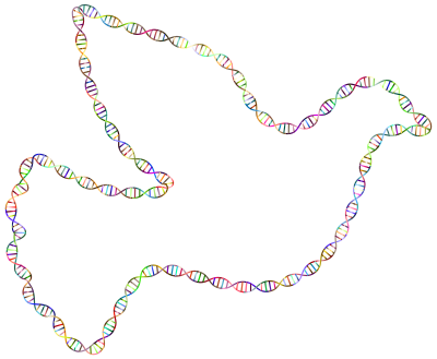 Chromatic DNA Helix Peace Dove clipart