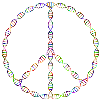 Chromatic DNA Helix Peace Sign clipart