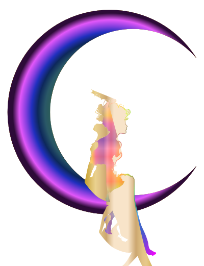 Chromatic Fairy Sitting On Crescent Moon Enhanced 2 No Background clipart