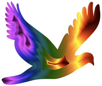 Chromatic Flying Dove Silhouette 2 clipart