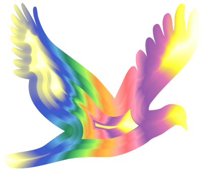 Chromatic Flying Dove Silhouette clipart