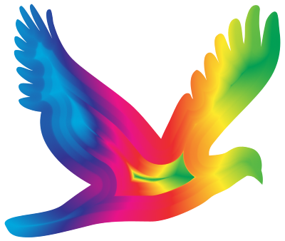 Chromatic Flying Dove Silhouette 3 clipart