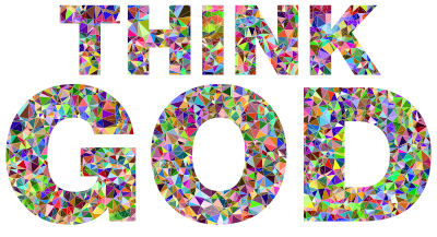 Chromatic Gem Low Poly Think God Typography clipart