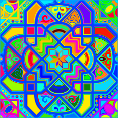 Chromatic Geometric Line Art 7 clipart