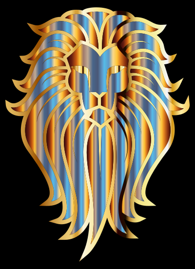 Chromatic Lion Face Tattoo clipart