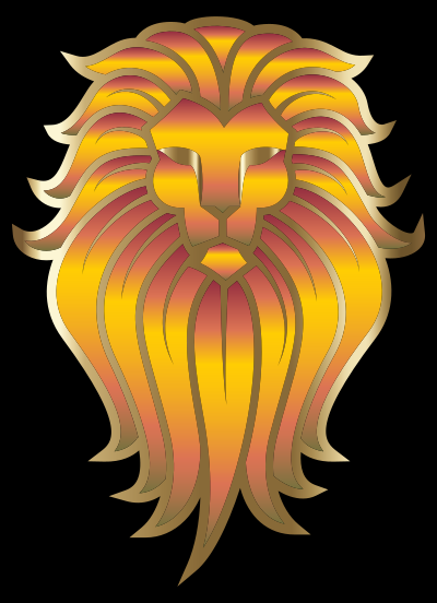 Chromatic Lion Face Tattoo 3 clipart
