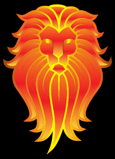 Chromatic Lion Face Tattoo 4 clipart