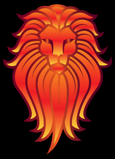 Chromatic Lion Face Tattoo 5 clipart