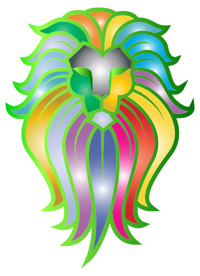 Chromatic Lion Face Tattoo 6 No Background clipart