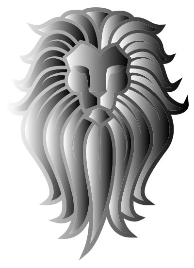 Chromatic Lion Face Tattoo 8 clipart