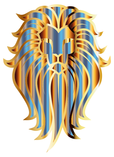 Chromatic Lion Face Tattoo No Background clipart