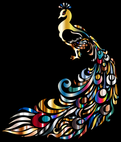 Chromatic Peacock 3 clipart