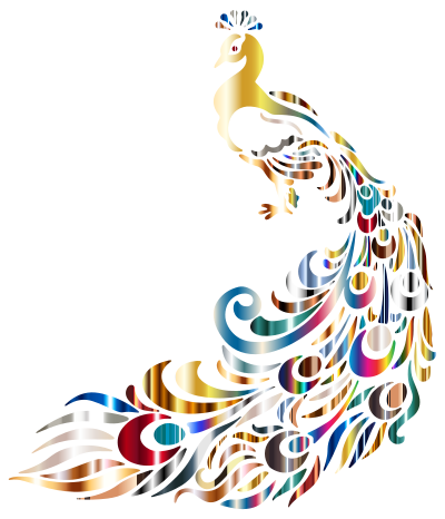 Chromatic Peacock 3 No Background clipart