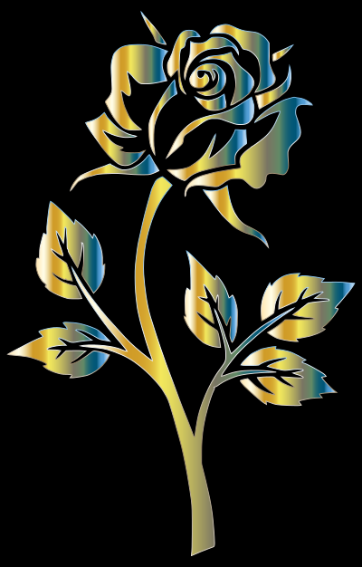 Chromatic Rose Silhouette 3 clipart