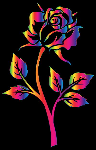 Chromatic Rose Silhouette 4 clipart