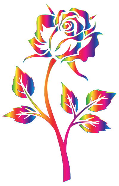 Chromatic Rose Silhouette 4 No Background clipart
