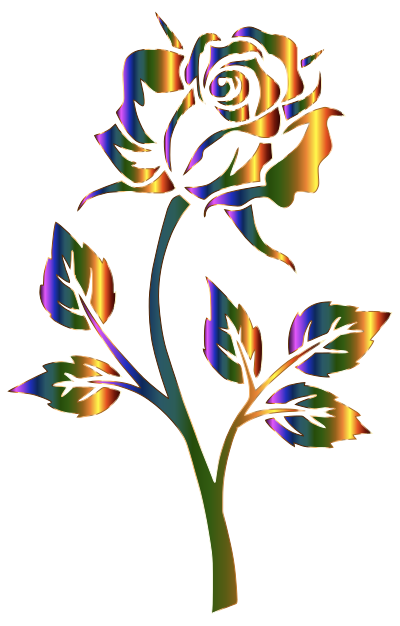 Chromatic Rose Silhouette No Background clipart