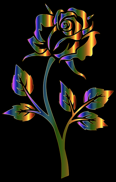 Chromatic Rose Silhouette Variation 2 clipart